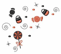 Halloween Candy Corner - 4x4 candy corn beginner-friendly embroidery design for kitchen tea towels