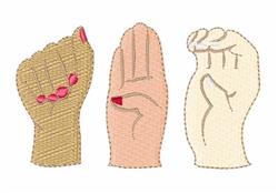 beginner-friendly gesture machine embroidery pattern - Hand Gestures for decorative pillow covers