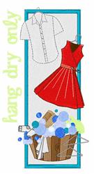 detailed only machine embroidery pattern - Hang Dry Only perfect for kitchen tea towels