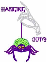 Hanging Out - 5x7 spider detailed machine embroidery design for reusable tote bags