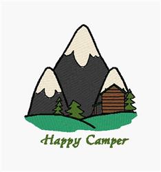 Happy Camper - 4x4 camper detailed machine embroidery design for reusable tote bags