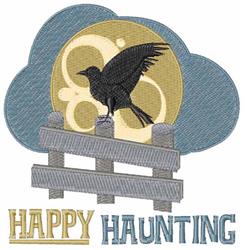 bird detailed machine embroidery - Happy Haunting perfect for decorative wall hangings