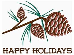 detailed winter tree machine embroidery pattern - Happy Holidays for Seasonal Table Centerpieces