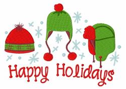Happy Holidays - 5x7 holiday detailed machine embroidery design for Holiday Sweaters