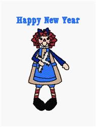 detailed winter cross machine embroidery pattern - Happy New Year for kitchen tea towels