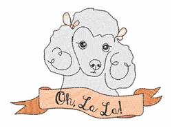 Happy Poodle - 5x7 puppy dog detailed machine embroidery design for Dog Carriers