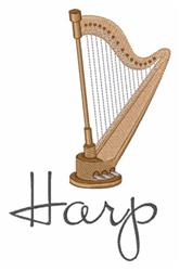 beginner-friendly harp machine embroidery pattern - Harp for patchwork quilt blocks