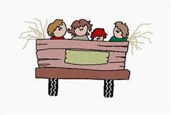 Hayride - 5x7 hayride detailed machine embroidery design for decorative pillow covers