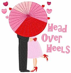 Head Over Heels - 5x7 heart detailed machine embroidery design for kitchen tea towels