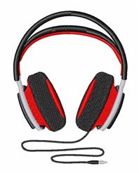 headphone detailed machine embroidery - Headphones perfect for kitchen tea towels