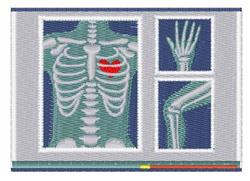 heart detailed machine digital embroidery - Heart X-Ray perfect for reusable tote bags