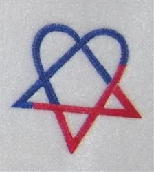 Heartagram - 4x4 heart quick stitch embroidery design for decorative pillow covers