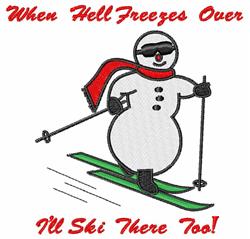 Hell Freezes Over - 5x7 snowman detailed embroidery design for patchwork quilt blocks