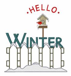 bird detailed machine embroidery - Hello Winter perfect for decorative pillow covers