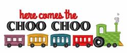 beginner-friendly choo machine embroidery pattern - Here Comes Choo Choo for reusable tote bags