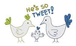 beginner-friendly bird machine embroidery pattern - Hes So Tweet for decorative pillow covers