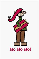 detailed christmas bear machine embroidery pattern - Ho Ho Ho! for kitchen tea towels
