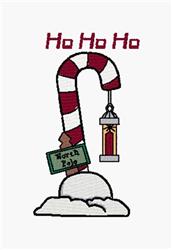 detailed winter design machine embroidery pattern - Ho Ho Ho for Holiday Pillows