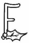 Holly Outline E - 4x4 outline quick stitch embroidery design for decorative pillow covers