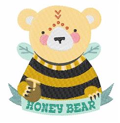 detailed bear machine embroidery pattern - Honey Bear for decorative pillow covers
