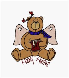 bear detailed machine digital embroidery - Honey Hunter perfect for reusable tote bags