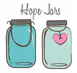 heart detailed machine digital embroidery - Hope Jars perfect for reusable tote bags