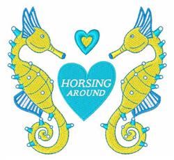 detailed heart machine embroidery pattern - Horsing Around perfect for kitchen aprons