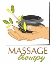 leaf detailed machine embroidery - Hot Stone Therapy perfect for Relaxation Kits