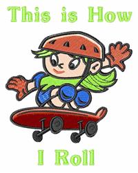 How I Roll - 5x7 roll detailed machine embroidery design perfect for reusable tote bags