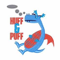 monster detailed machine embroidery - Huff Puff perfect for decorative pillow covers