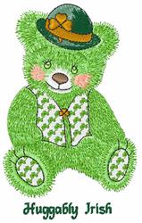 Huggably Irish - 4x4 bear detailed machine embroidery design for cute baby onesies