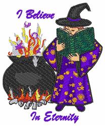 I Believe - 5x7 witch detailed machine embroidery design perfect for reusable tote bags