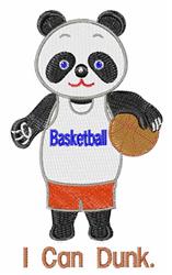 detailed bear machine embroidery pattern - I Can Dunk perfect for cute baby onesies
