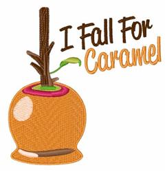 detailed autumn caramel machine embroidery pattern - I Fall For Caramel for decorative pillow covers