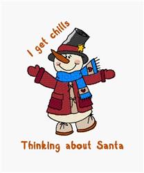 Santa Claus detailed machine embroidery - I Get Chills for decorative pillow covers