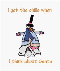 I Get Chills - 5x7 penguin detailed machine embroidery design for kitchen aprons