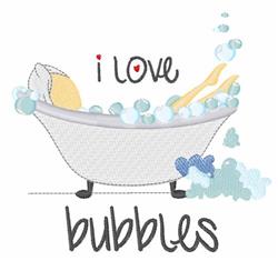 I Love Bubbles - 5x7 bubble detailed embroidery design for decorative pillow covers