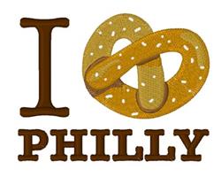 philly detailed machine digital embroidery - I Love Philly perfect for kitchen aprons