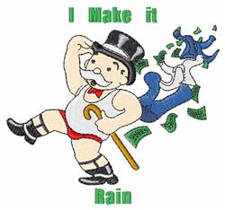 I Make It Rain - 5x7 rain detailed embroidery design for decorative pillow covers