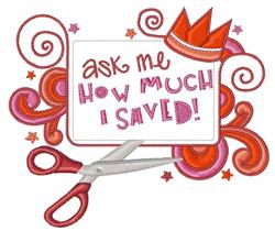 star detailed machine embroidery - I Saved Coupon perfect for reusable tote bags