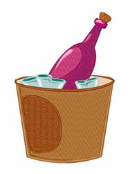 wine detailed machine digital embroidery - Ice Wine perfect for Picnic Blankets