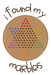 Playful text 'if found my marbles' in cursive, surrounded by colorful dot stars on burlap background.
