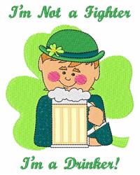 shamrock detailed machine embroidery - Im A Drinker perfect for Drink Coasters