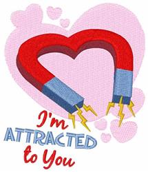 heart detailed machine digital embroidery - Im Attracted perfect for Greeting Cards