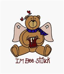 Im Bee Struck - 4x4 bear detailed embroidery design for decorative pillow covers