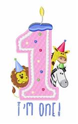 detailed one machine embroidery pattern - Im One for Kids Birthday Party Invitations