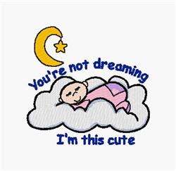detailed thi machine embroidery pattern - Im This Cute perfect for Nursery Pillows