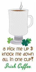 shamrock detailed machine digital embroidery - In a Cup perfect for Coffee Mugs