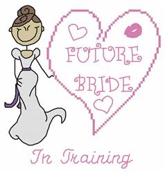 In Training - 6x10 heart detailed machine embroidery design for reusable tote bags