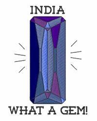 India Tanzanite - 4x4 tanzanite detailed embroidery design for reusable tote bags
